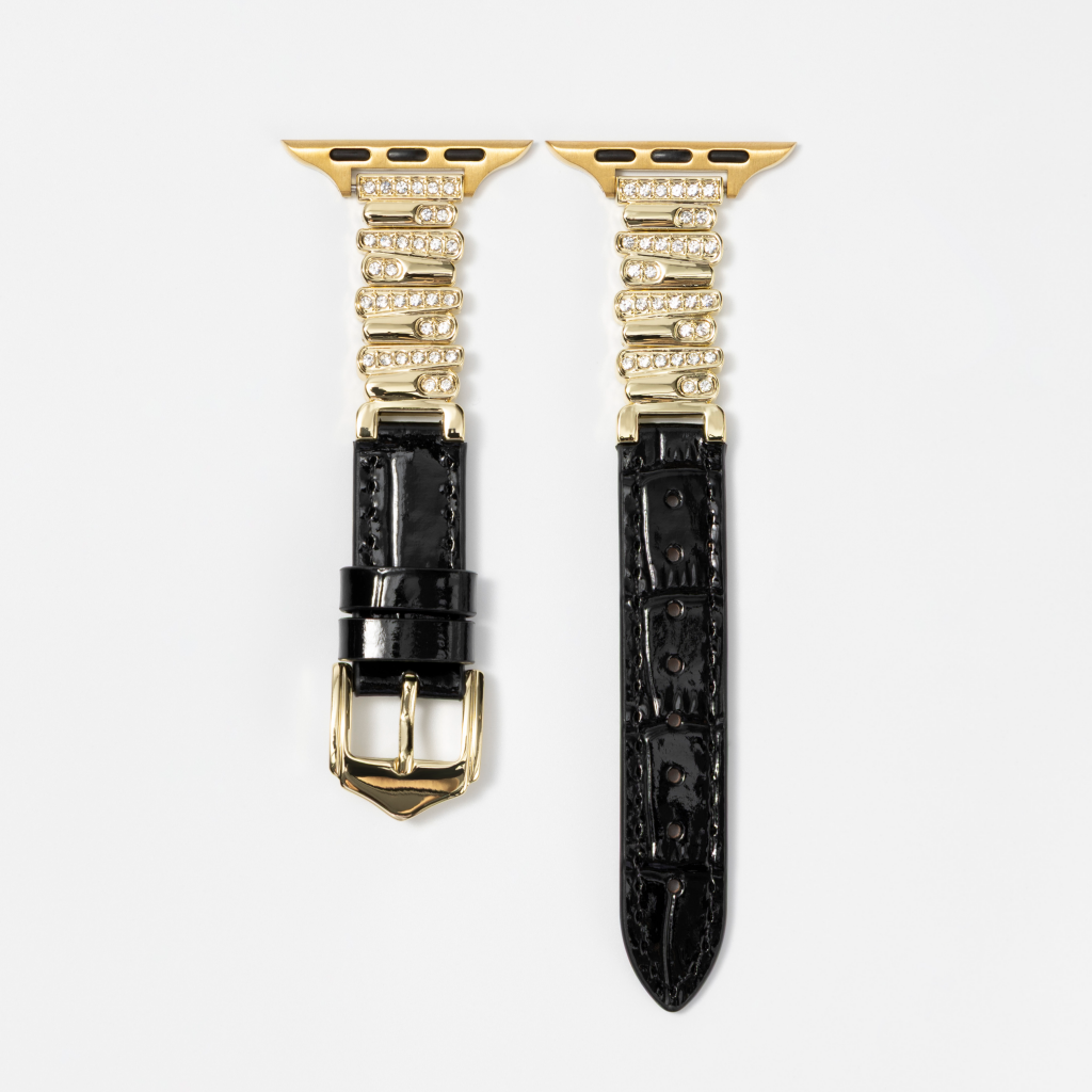 Hathor Bamboo-Embossed Leather Apple Watch Strap