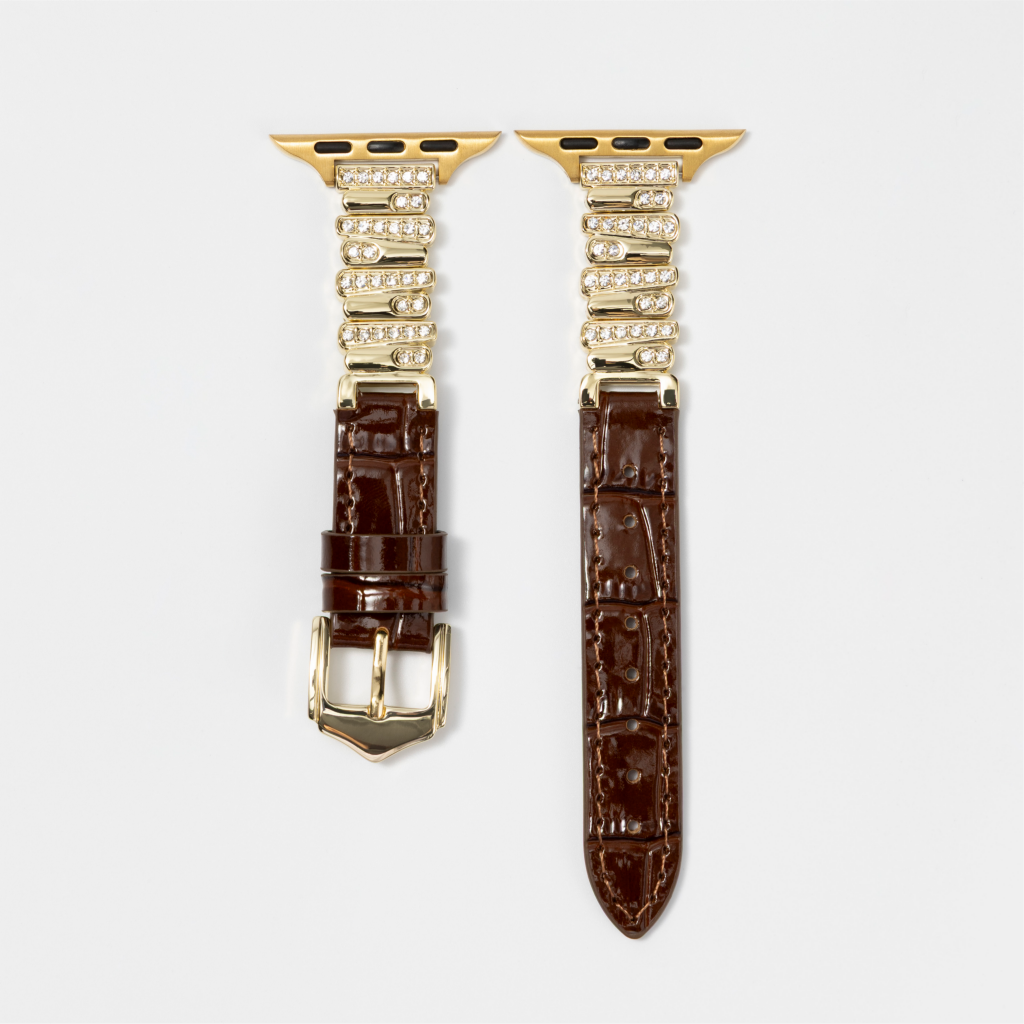 Hathor Bamboo-Embossed Leather Apple Watch Strap