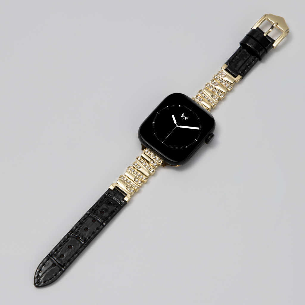 Hathor Bamboo-Embossed Leather Apple Watch Strap