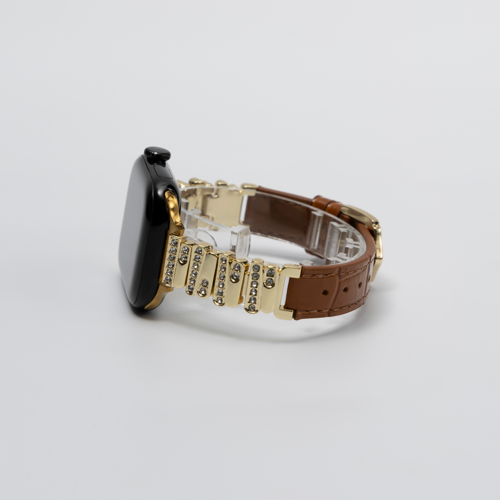 Hathor Bamboo-Embossed Leather Apple Watch Strap