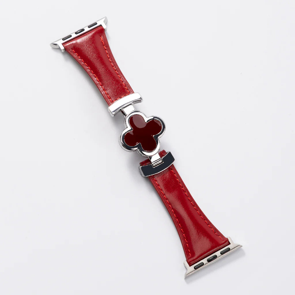 Lucky Flower Leather Strap For Apple Watch