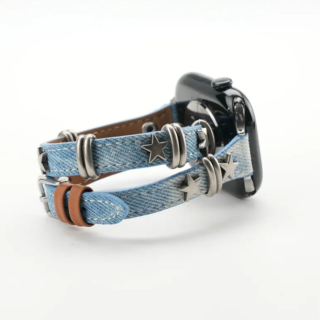 Starlight Rivet Leather Apple Watch Strap