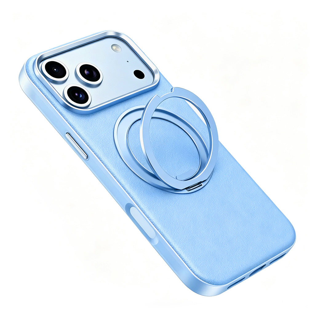 Leather MagSafe Case with 360° Ring Stand