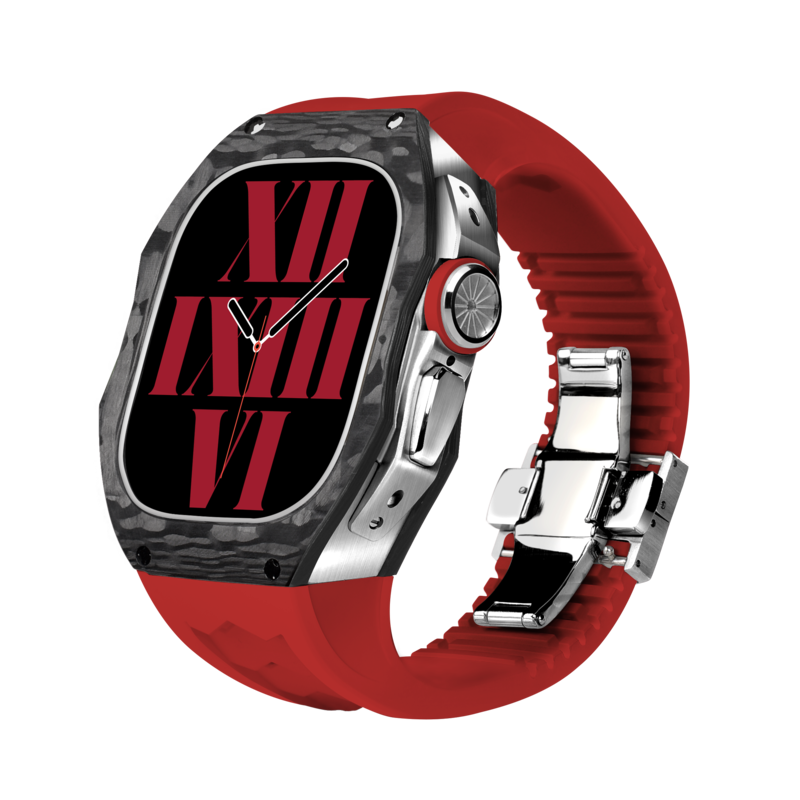RM808 Fluororubber Band Carbon Fiber Case Retrofit Kit For Apple Watch