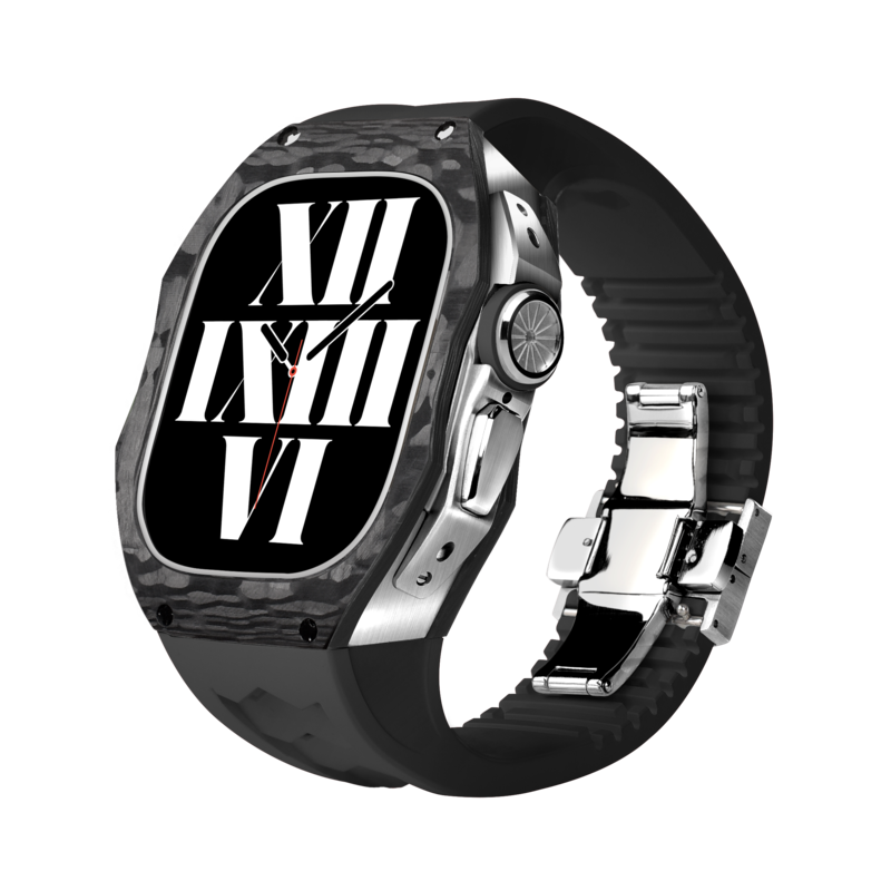 RM808 Fluororubber Band Carbon Fiber Case Retrofit Kit For Apple Watch