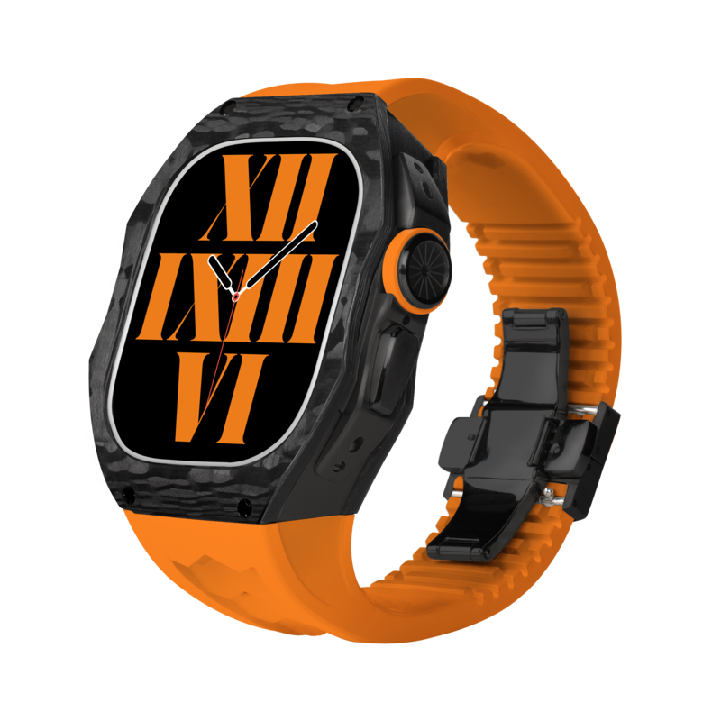 RM808 Fluororubber Band Carbon Fiber Case Retrofit Kit For Apple Watch