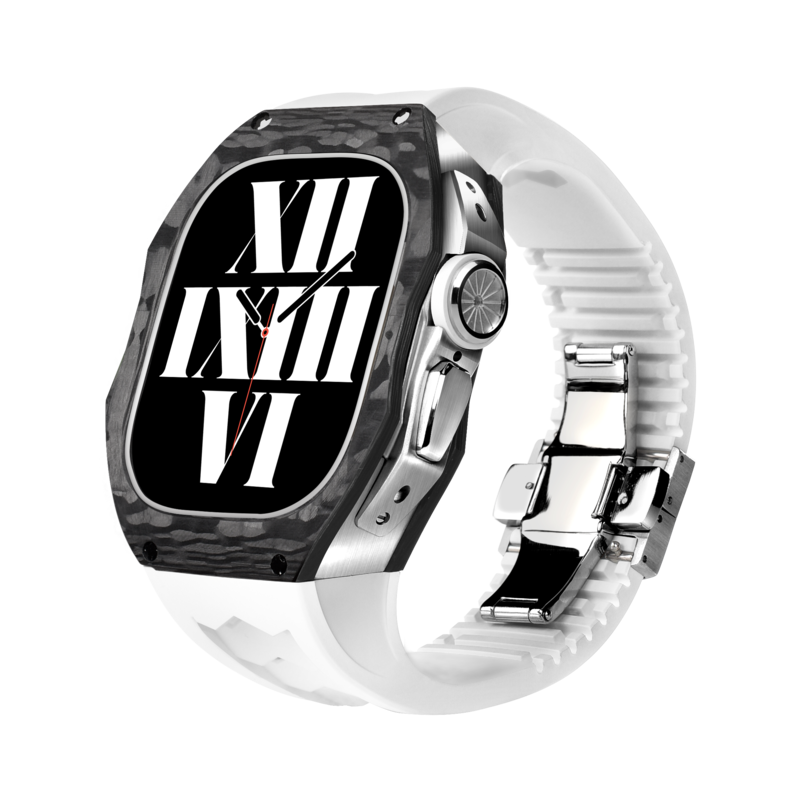 RM808 Fluororubber Band Carbon Fiber Case Retrofit Kit For Apple Watch