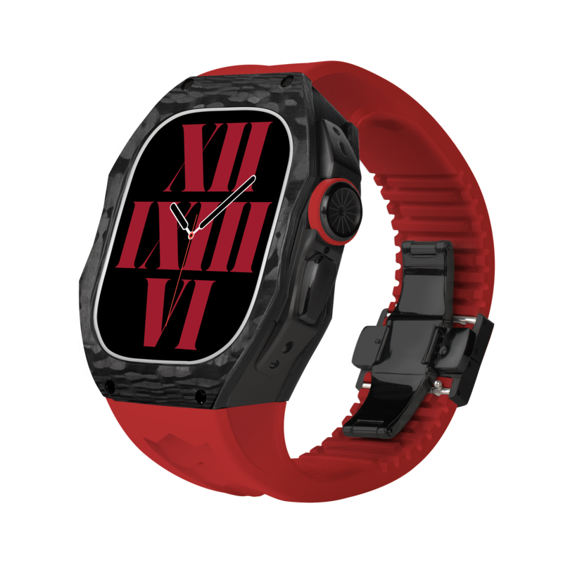 RM808 Fluororubber Band Carbon Fiber Case Retrofit Kit For Apple Watch