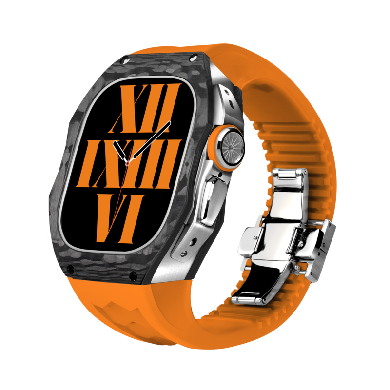 RM808 Fluororubber Band Carbon Fiber Case Retrofit Kit For Apple Watch