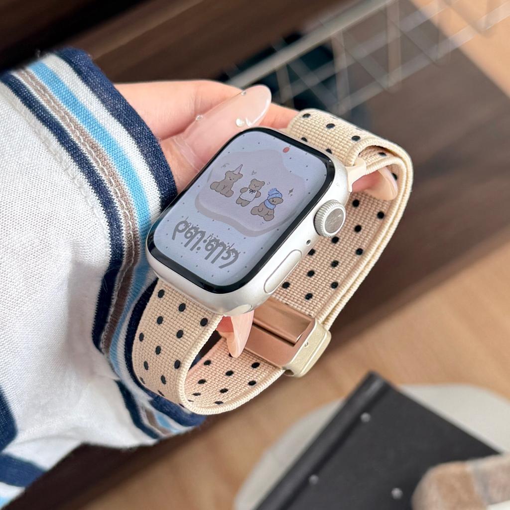 Cute Polka Dot Magnetic Nylon Strap for Apple Watch
