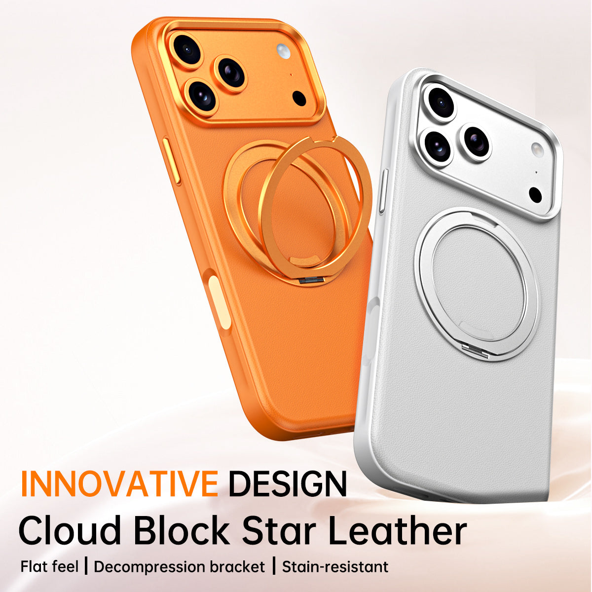 Leather MagSafe Case with 360° Ring Stand