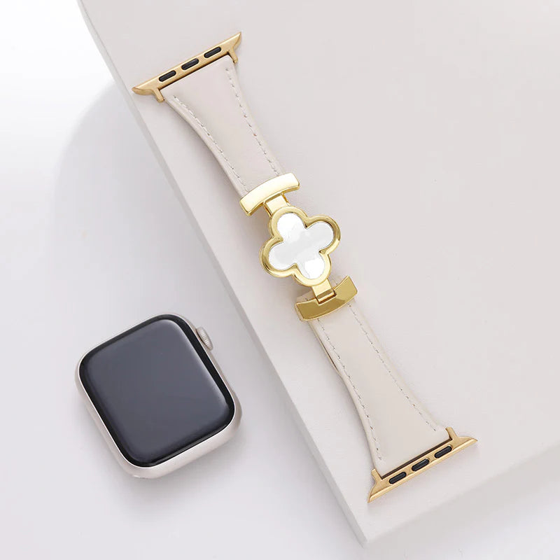Lucky Flower Leather Strap For Apple Watch