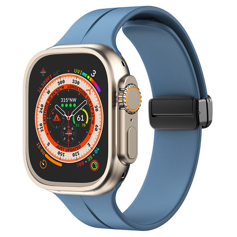 Simple Silicone Magnetic Folding Band For Apple Watch