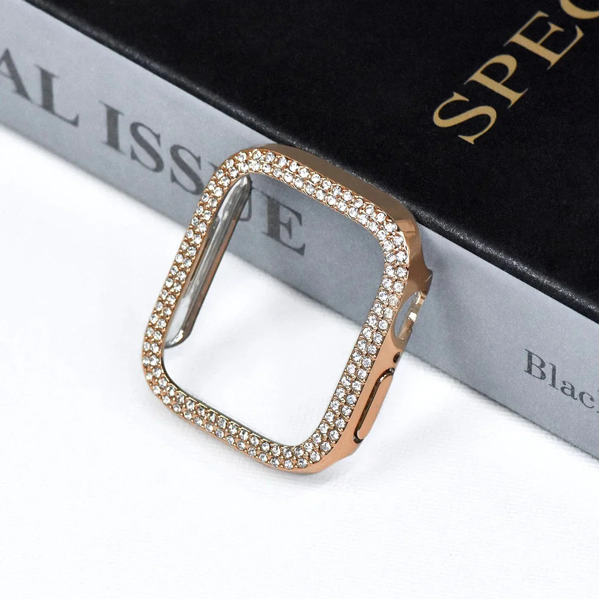 Rhinestone Case Cover With Tempered Glass