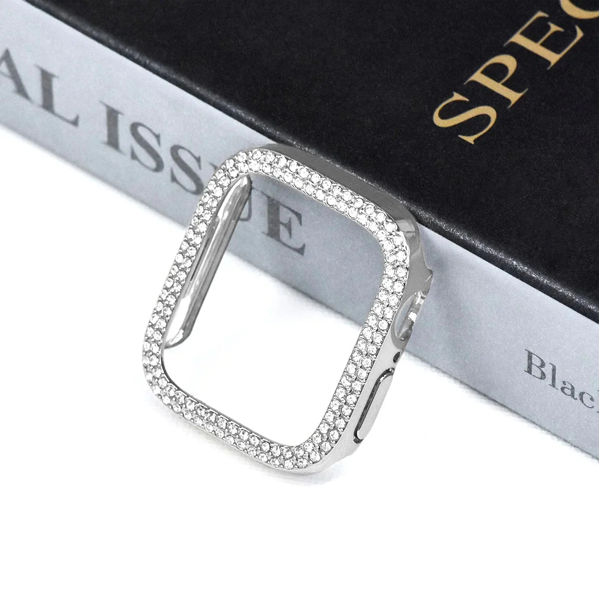 Rhinestone Case Cover With Tempered Glass