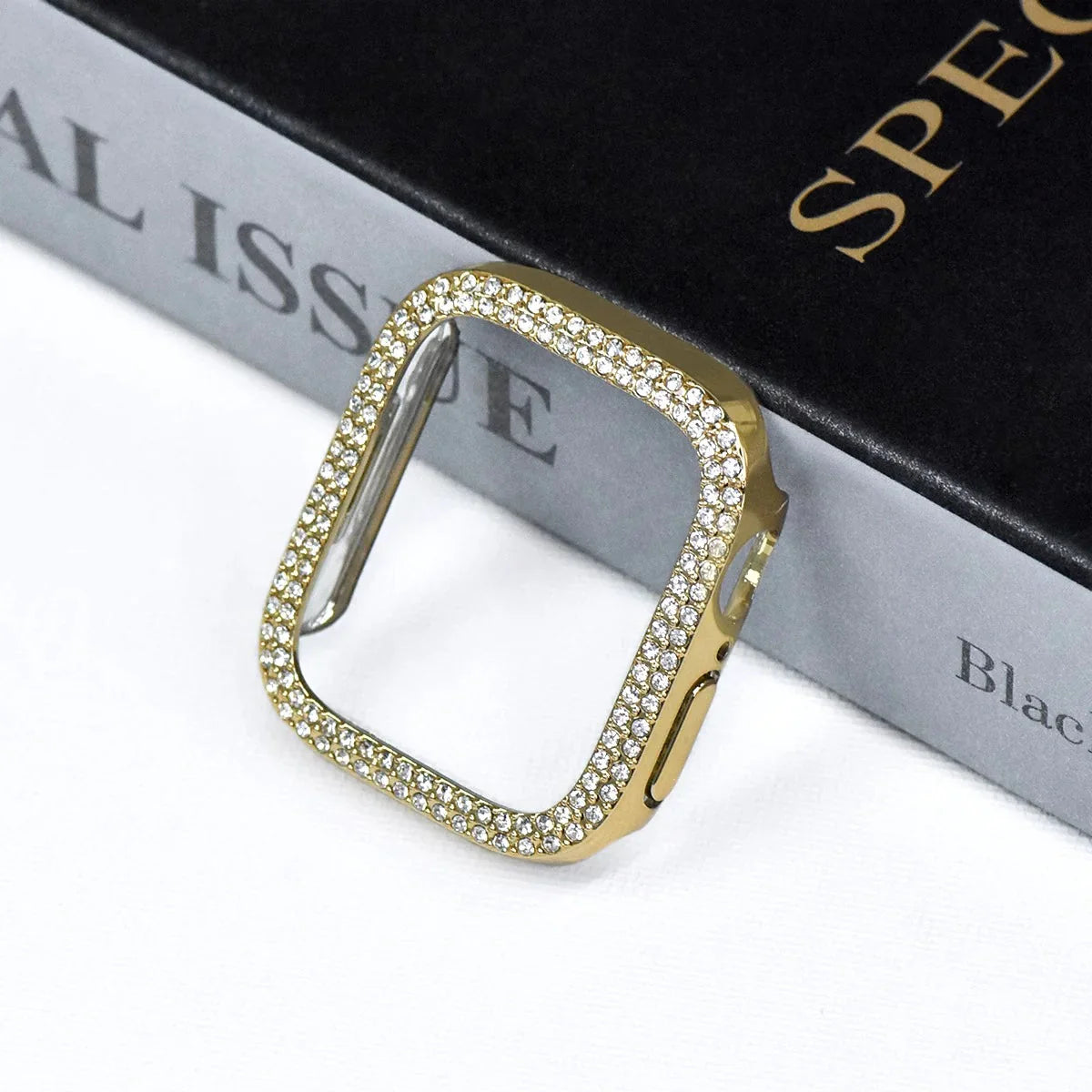Rhinestone Case Cover With Tempered Glass