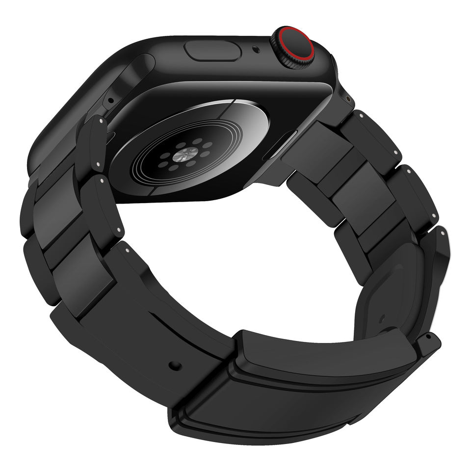 T-Type Magnetic Snap Stainless Steel Silicone Band For Apple Watch