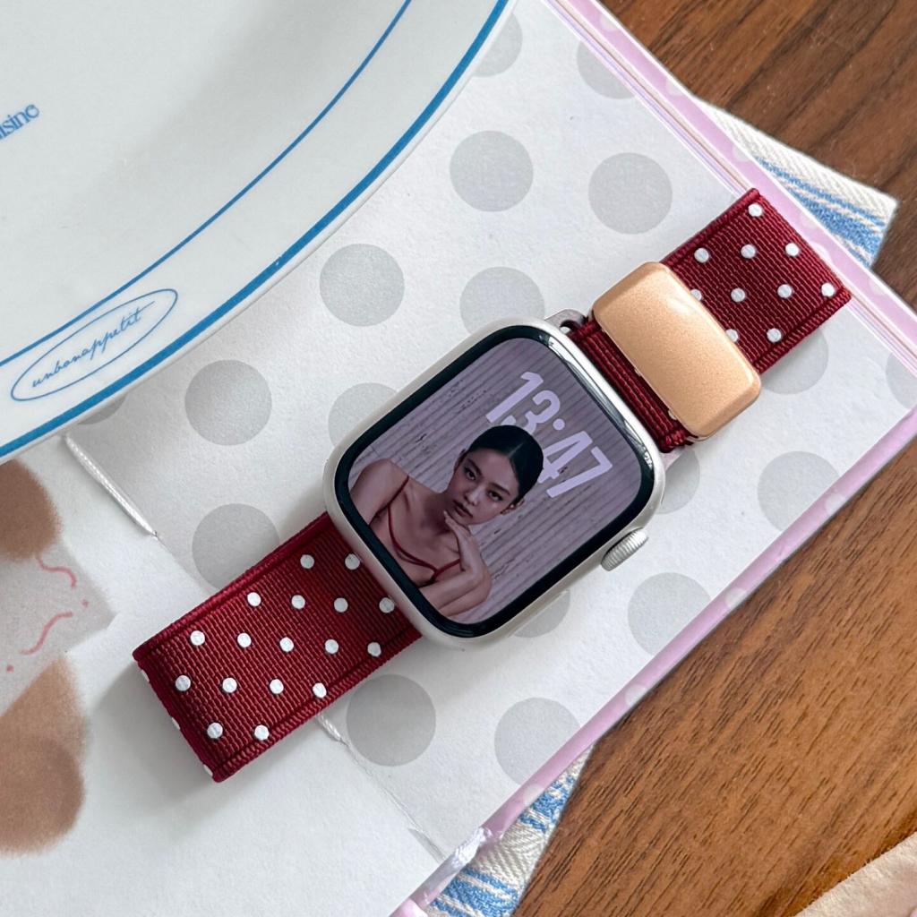 Cute Polka Dot Magnetic Nylon Strap for Apple Watch