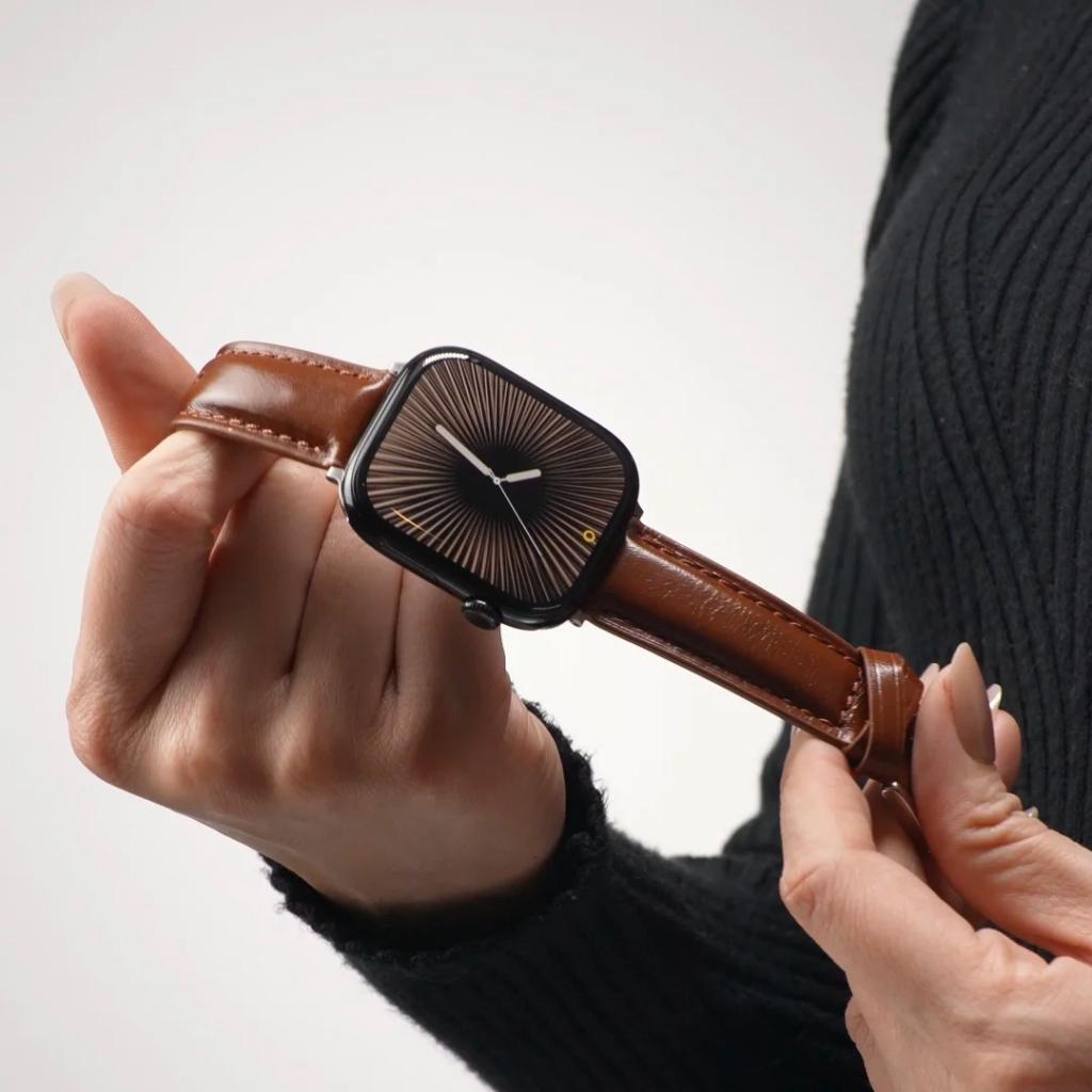 Retro Leather Apple Watch Strap