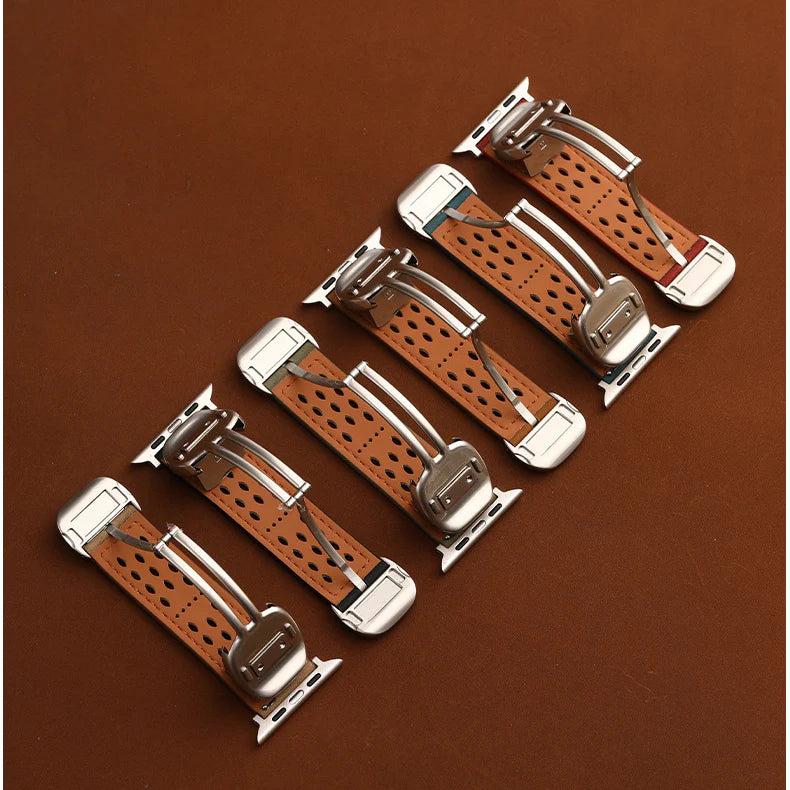 Breathable Leather Strap For Apple Watch