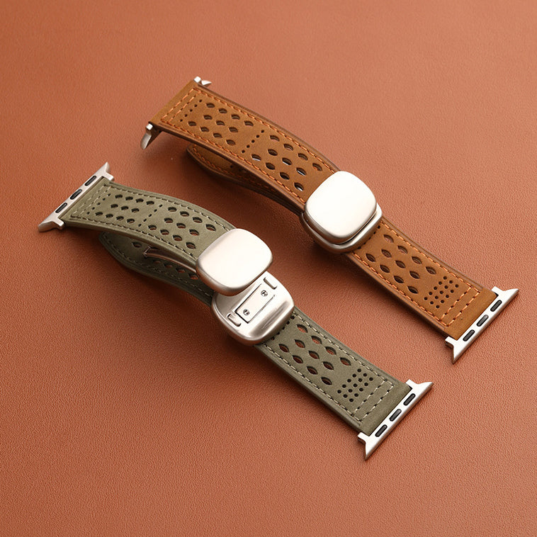 Breathable Leather Strap For Apple Watch