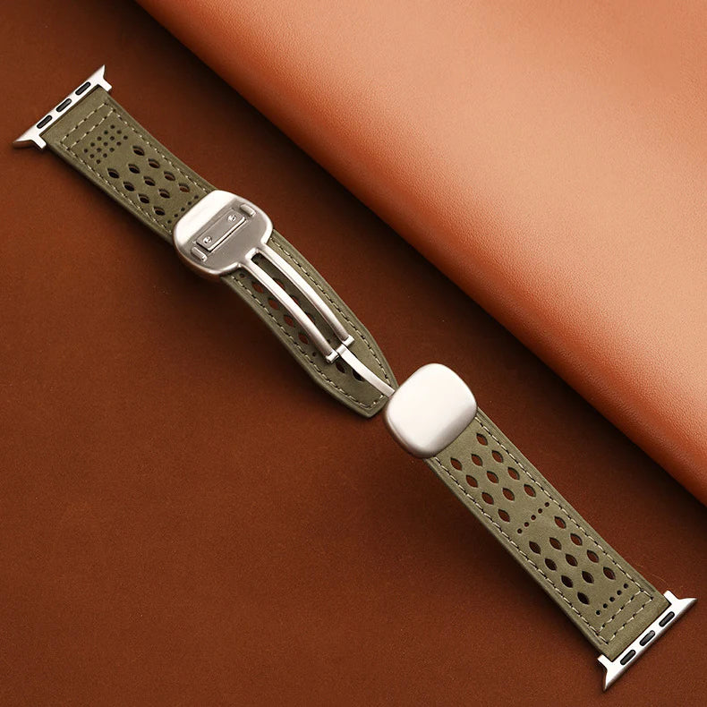 Breathable Leather Strap For Apple Watch