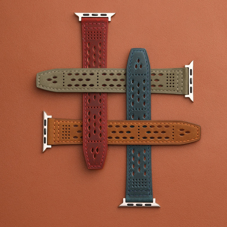 Breathable Leather Strap For Apple Watch
