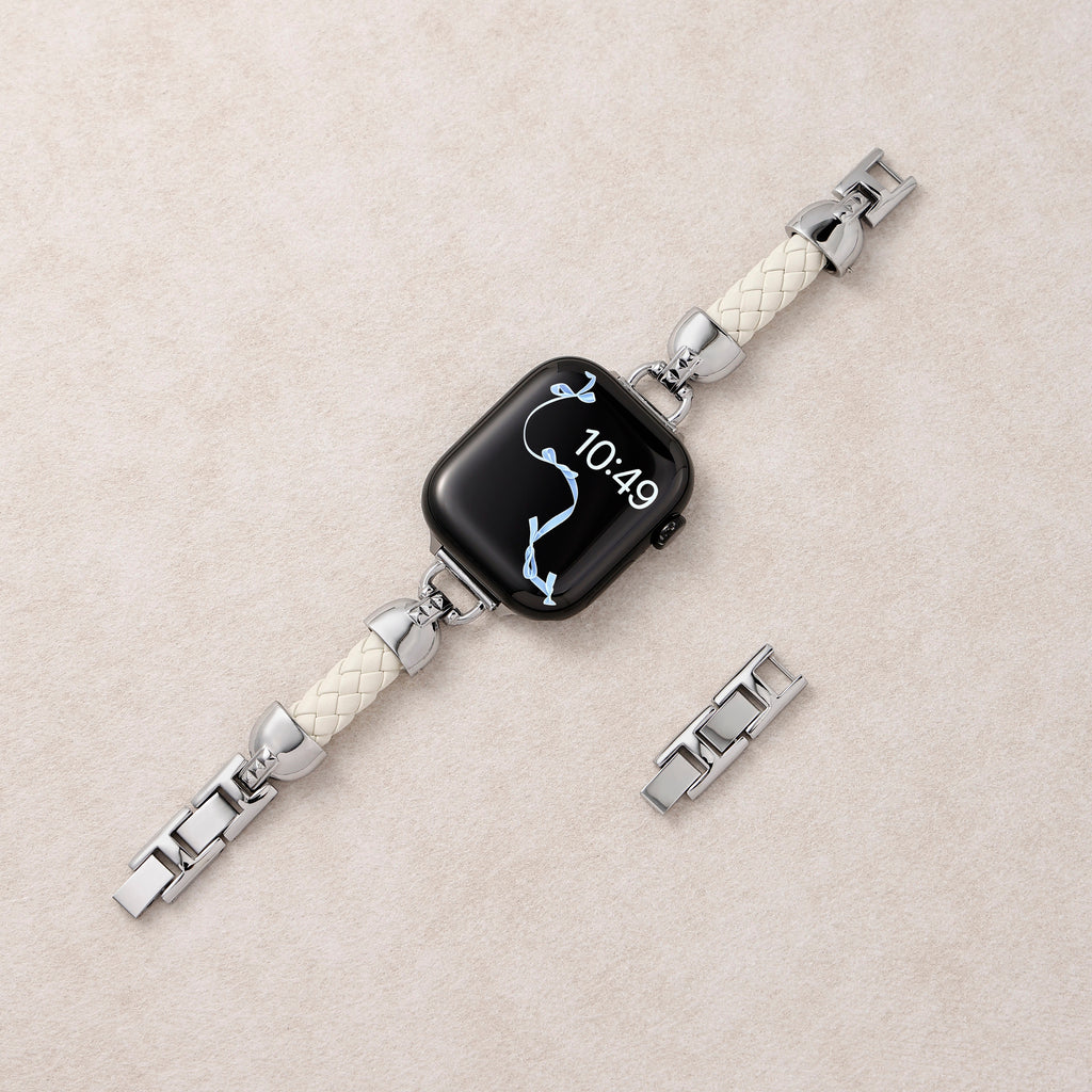 Slim Braided Leather Apple Watch Bracelet