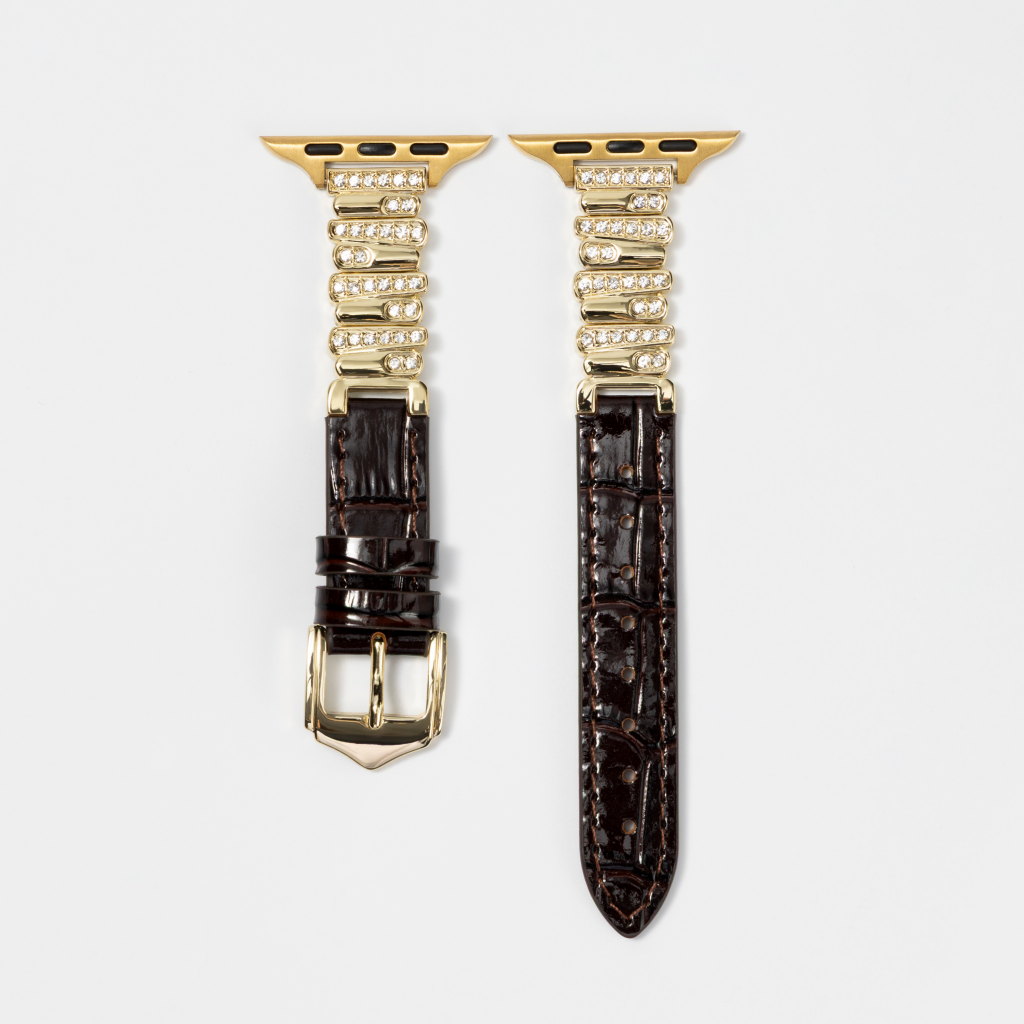 Hathor Bamboo-Embossed Leather Apple Watch Strap