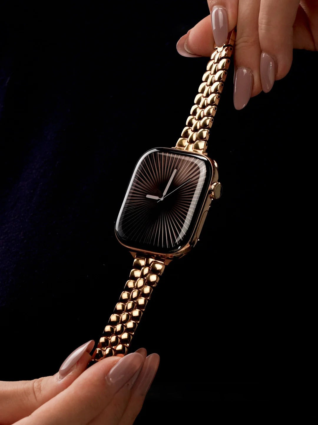 Luxury Rounded-Link Stainless Steel Band for Apple Watch