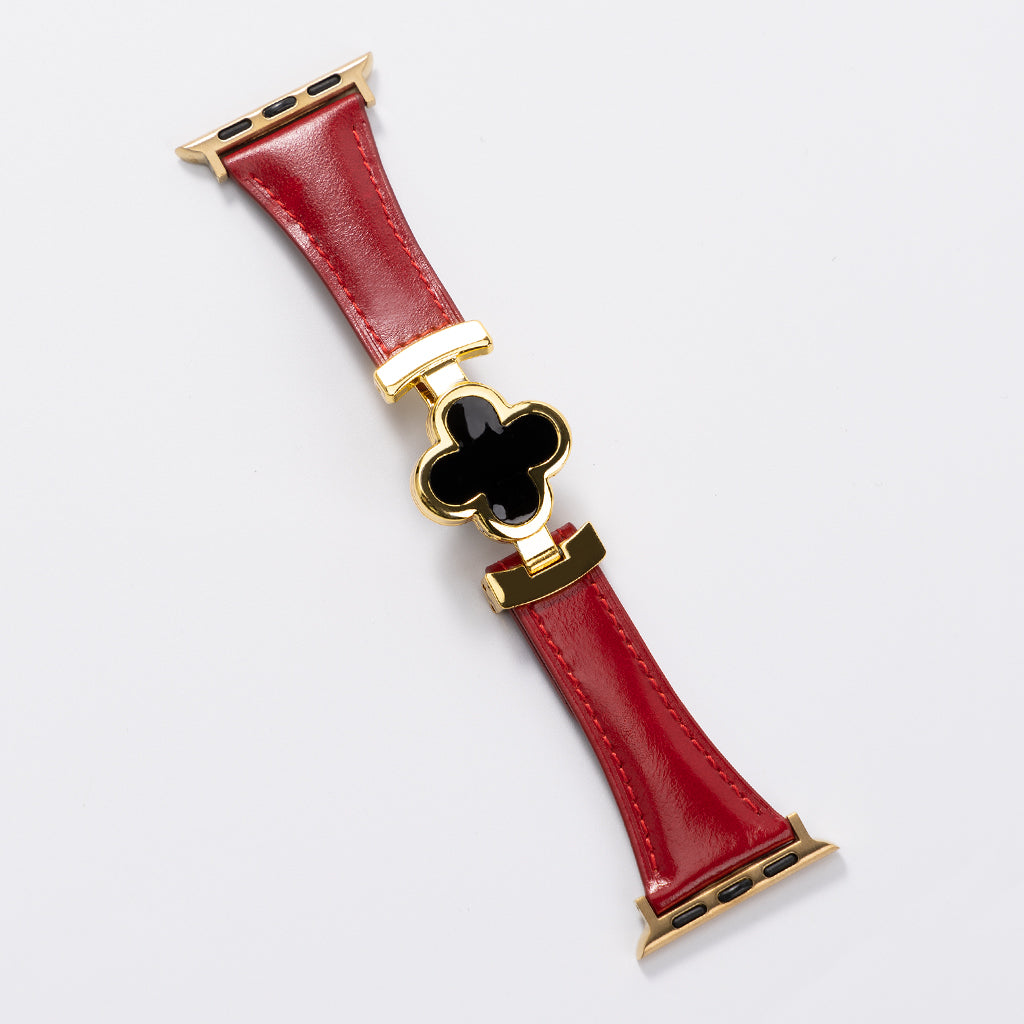 Lucky Flower Leather Strap For Apple Watch