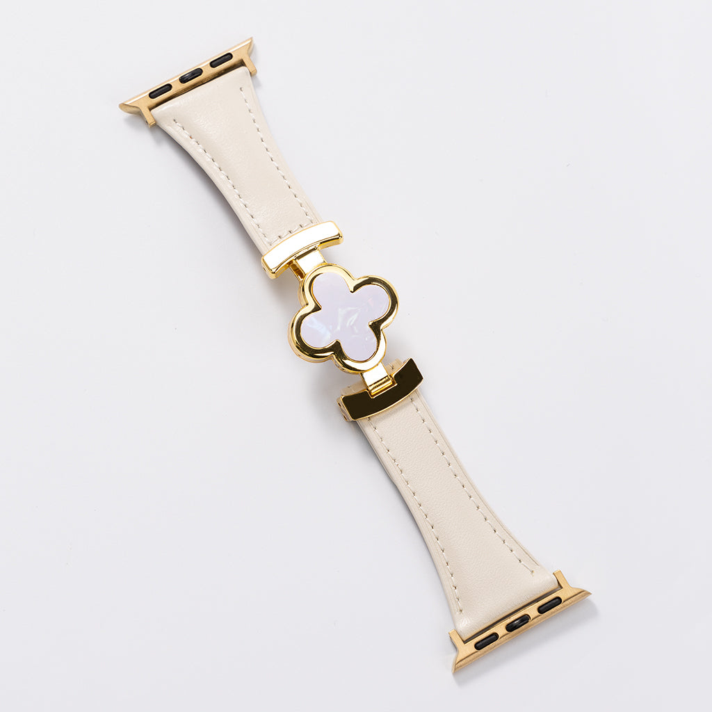 Lucky Flower Leather Strap For Apple Watch