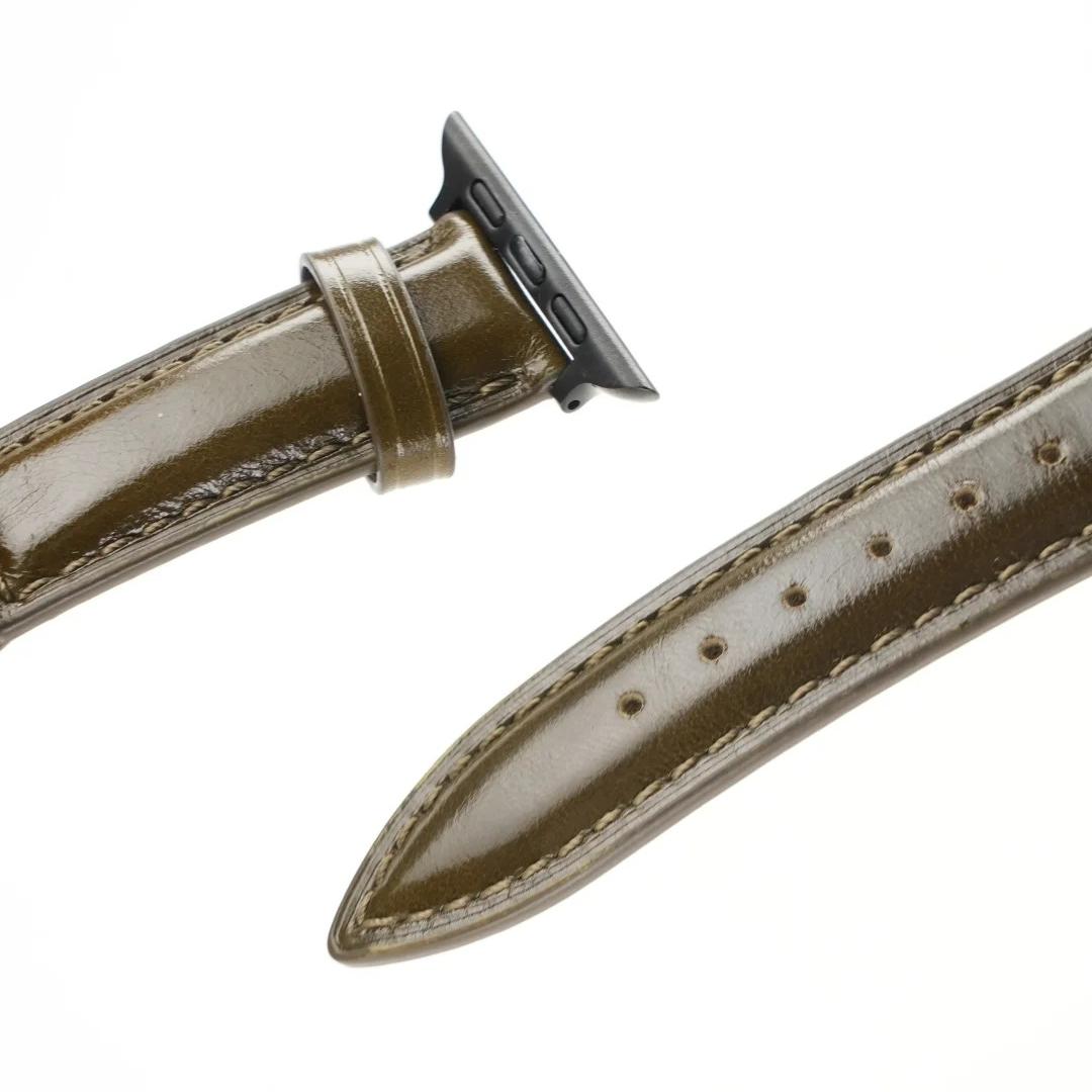 Retro Oil-Wax Leather Apple Watch Strap
