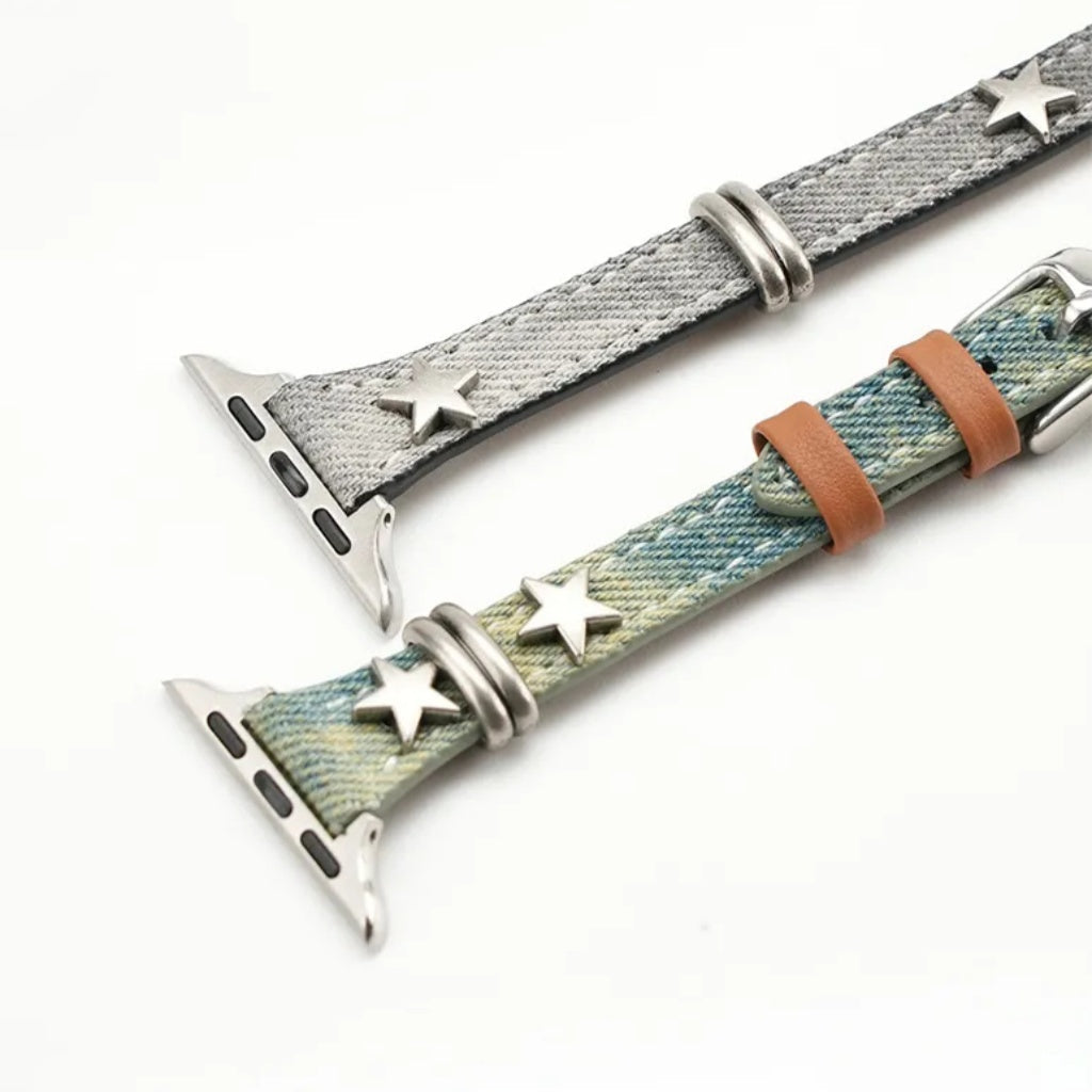Starlight Rivet Leather Apple Watch Strap