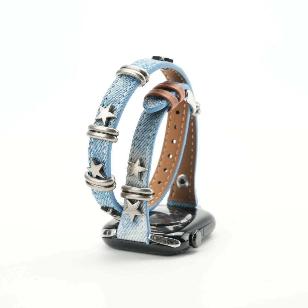 Starlight Rivet Leather Apple Watch Strap