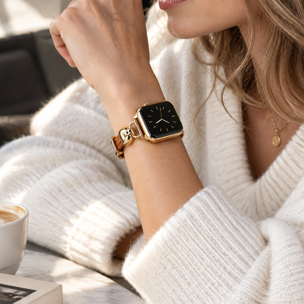 Slim Braided Leather Apple Watch Bracelet