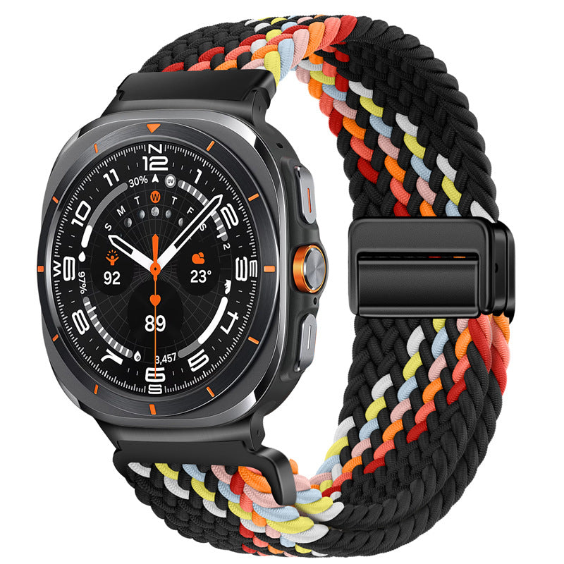 Magnetic Woven Nylon Loop Strap For Samsung Watch 7 Ultra