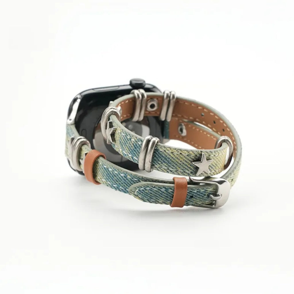 Starlight Rivet Leather Apple Watch Strap