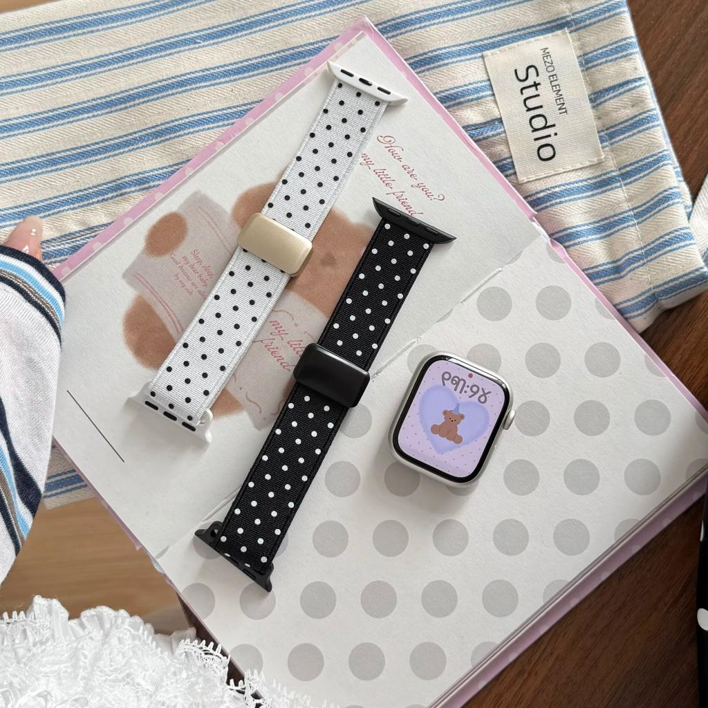 Cute Polka Dot Magnetic Nylon Strap for Apple Watch