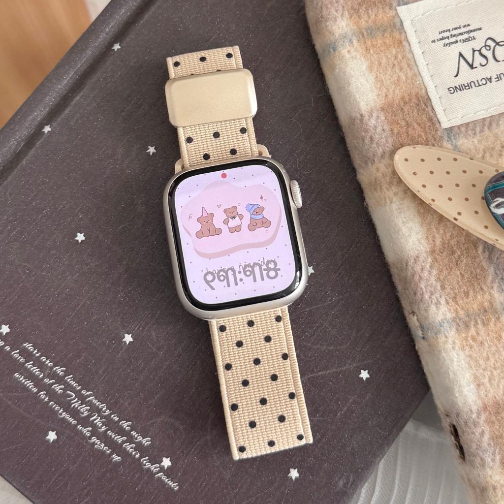 Cute Polka Dot Magnetic Nylon Strap for Apple Watch