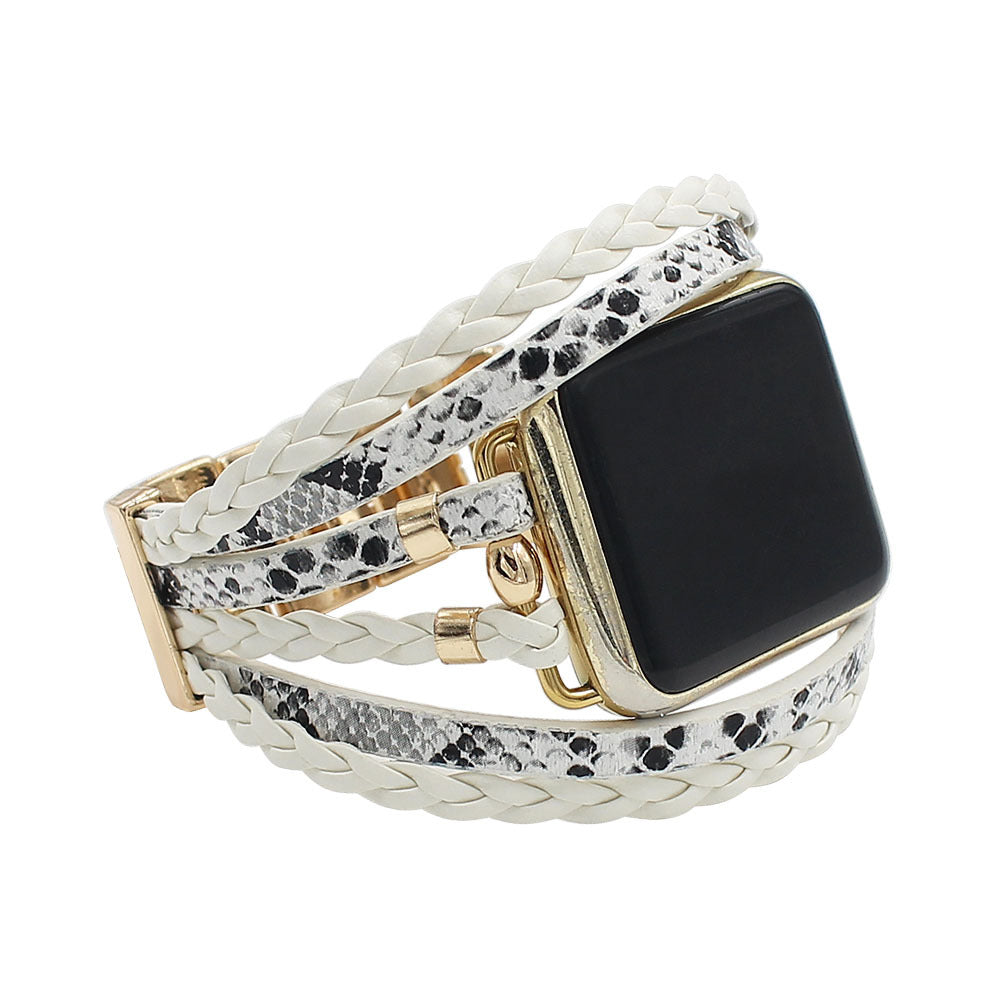 Snakeskin Leather Strap Chain For Apple Watch