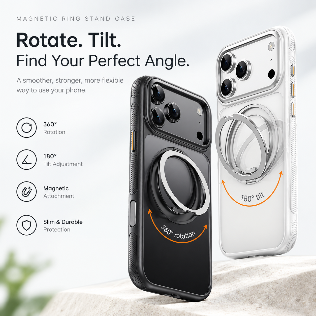 MagSafe iPhone Case with 360° Kickstand