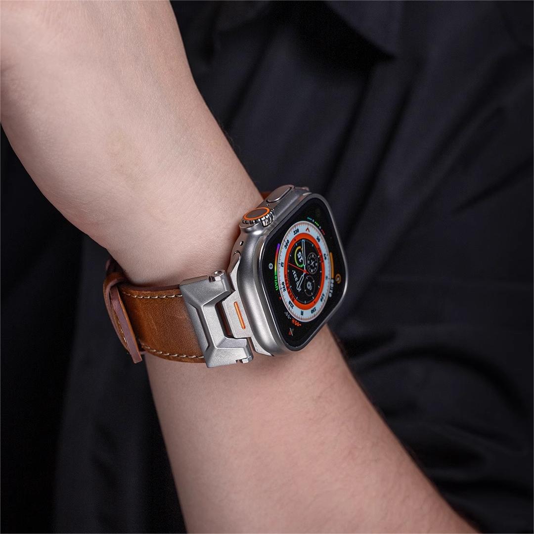 New Explorer Fluororubber&Leather Strap For Apple Watch