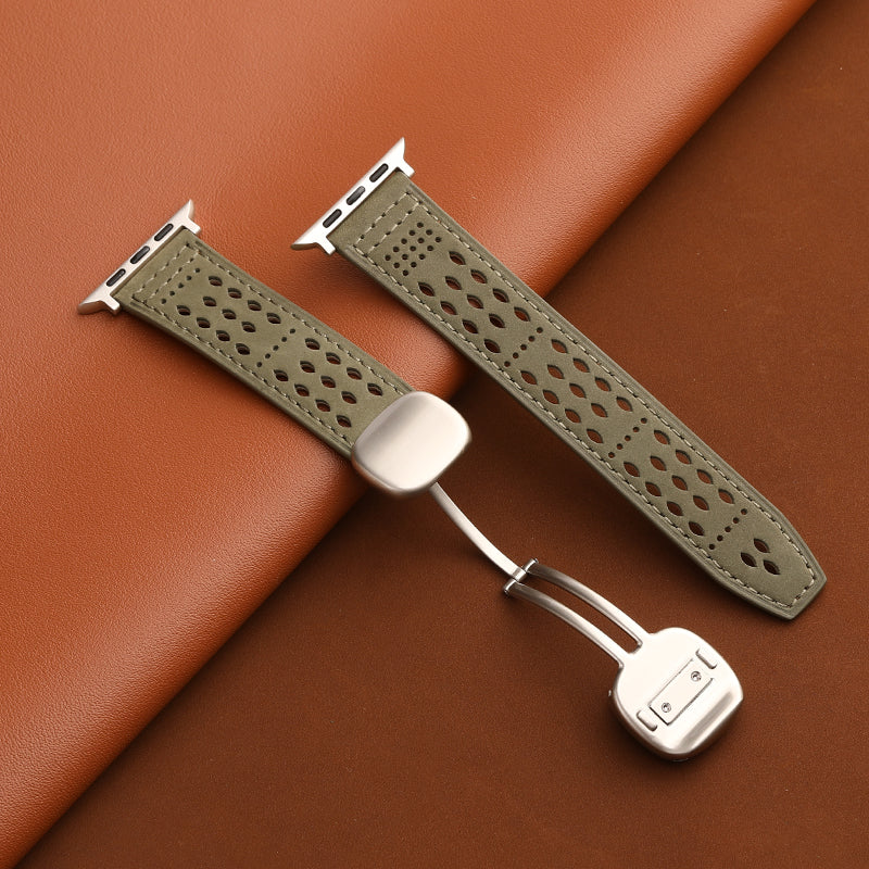 Breathable Leather Strap For Apple Watch