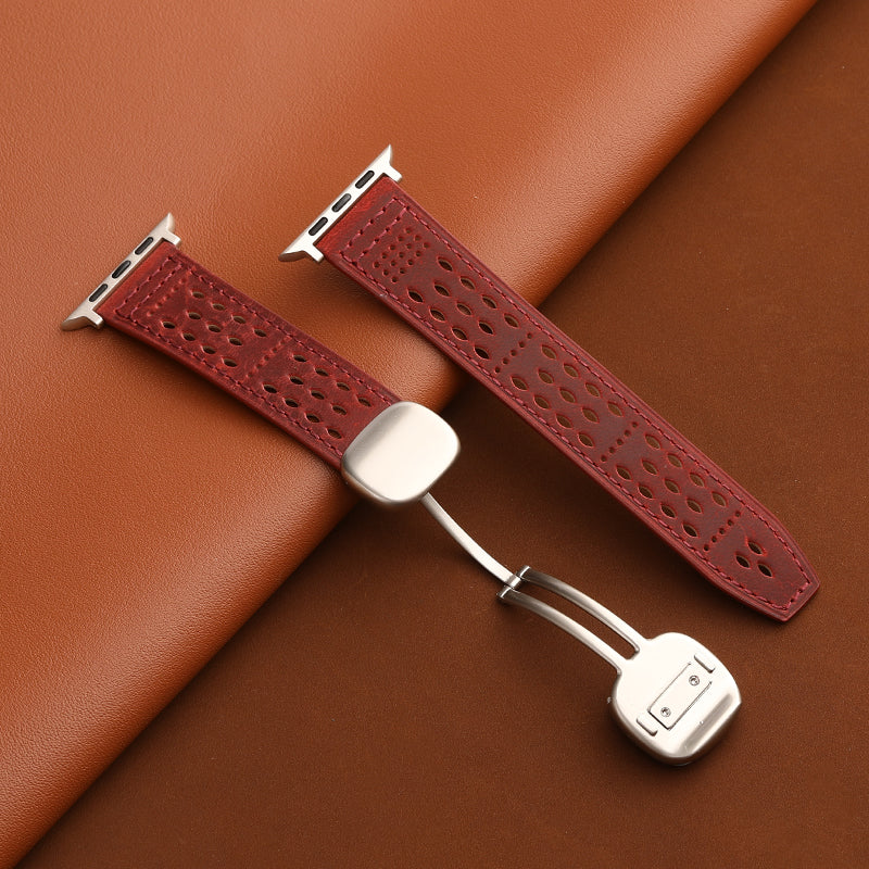 Breathable Leather Strap For Apple Watch