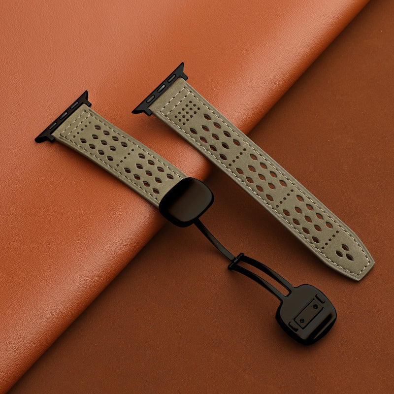 Breathable Leather Strap For Apple Watch