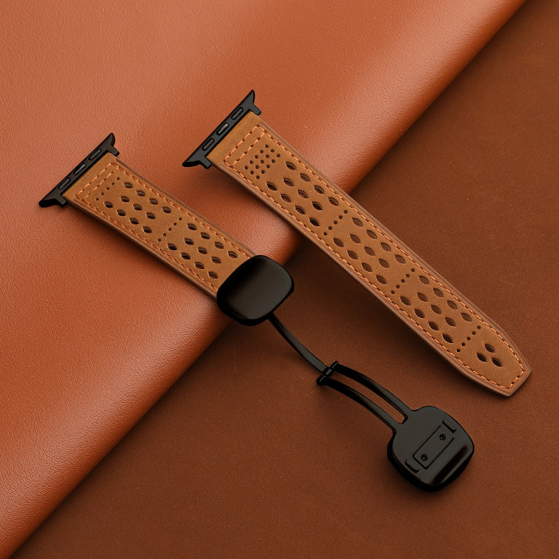 Breathable Leather Strap For Apple Watch