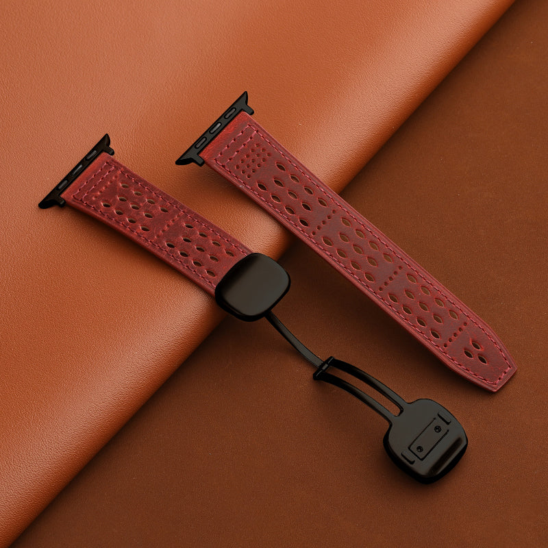 Breathable Leather Strap For Apple Watch