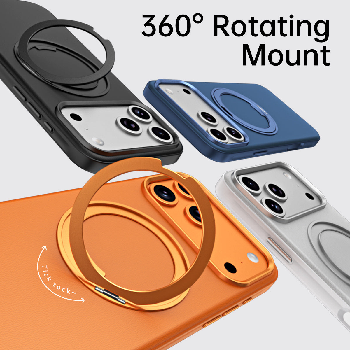 Leather MagSafe Case with 360° Ring Stand