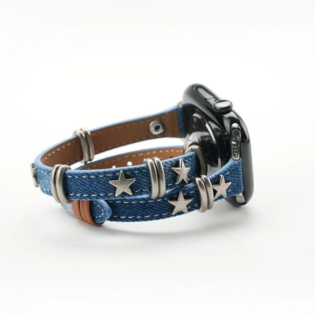 Starlight Rivet Leather Apple Watch Strap